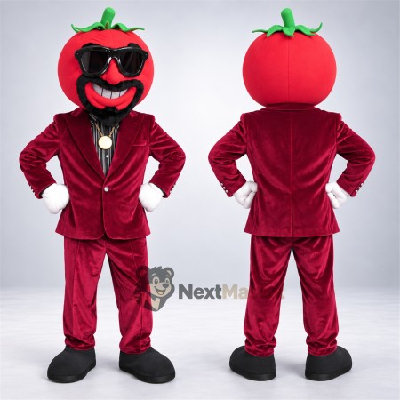 Tomato Mascot Costume - Burgundy Suit Tomato Mascot Costume - Burgundy Suit