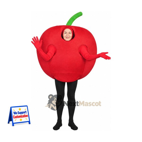 Apple Mascot Costume - Red, Open Face