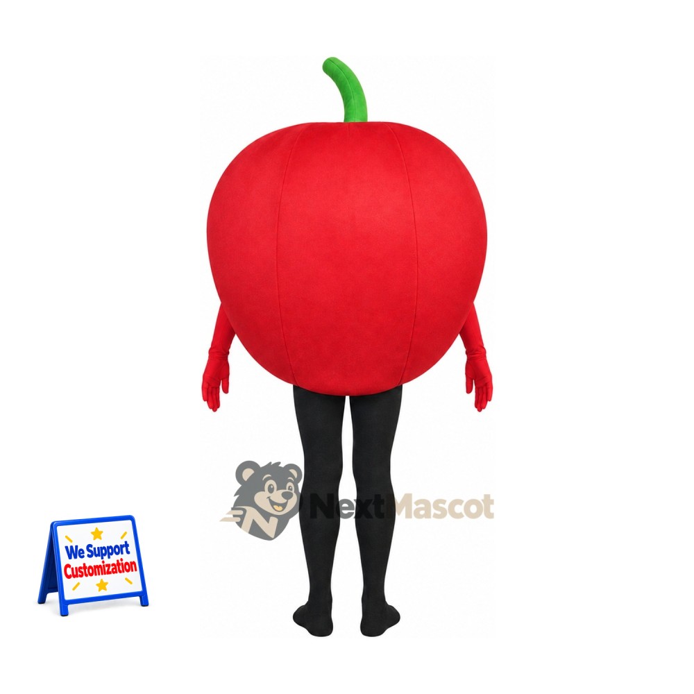 Apple Mascot Costume - Red, Open Face Apple Mascot Costume - Red, Open Face