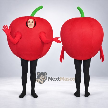 Apple Mascot Costume - Red, Open Face Apple Mascot Costume - Red, Open Face
