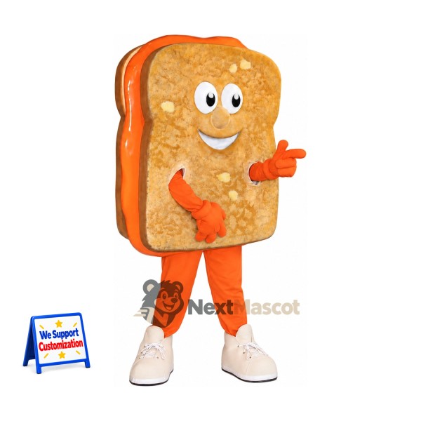 Grilled Cheese Sandwich Mascot Costume - Orange Legs