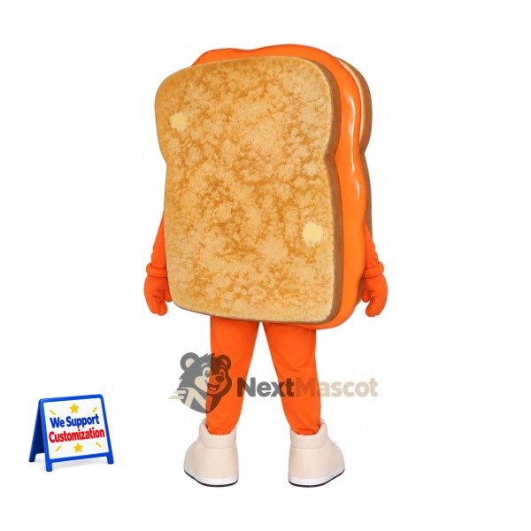 Grilled Cheese Sandwich Mascot Costume - Orange Legs Grilled Cheese Sandwich Mascot Costume - Orange Legs