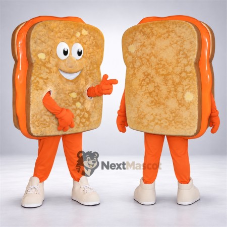 Grilled Cheese Sandwich Mascot Costume - Orange Legs