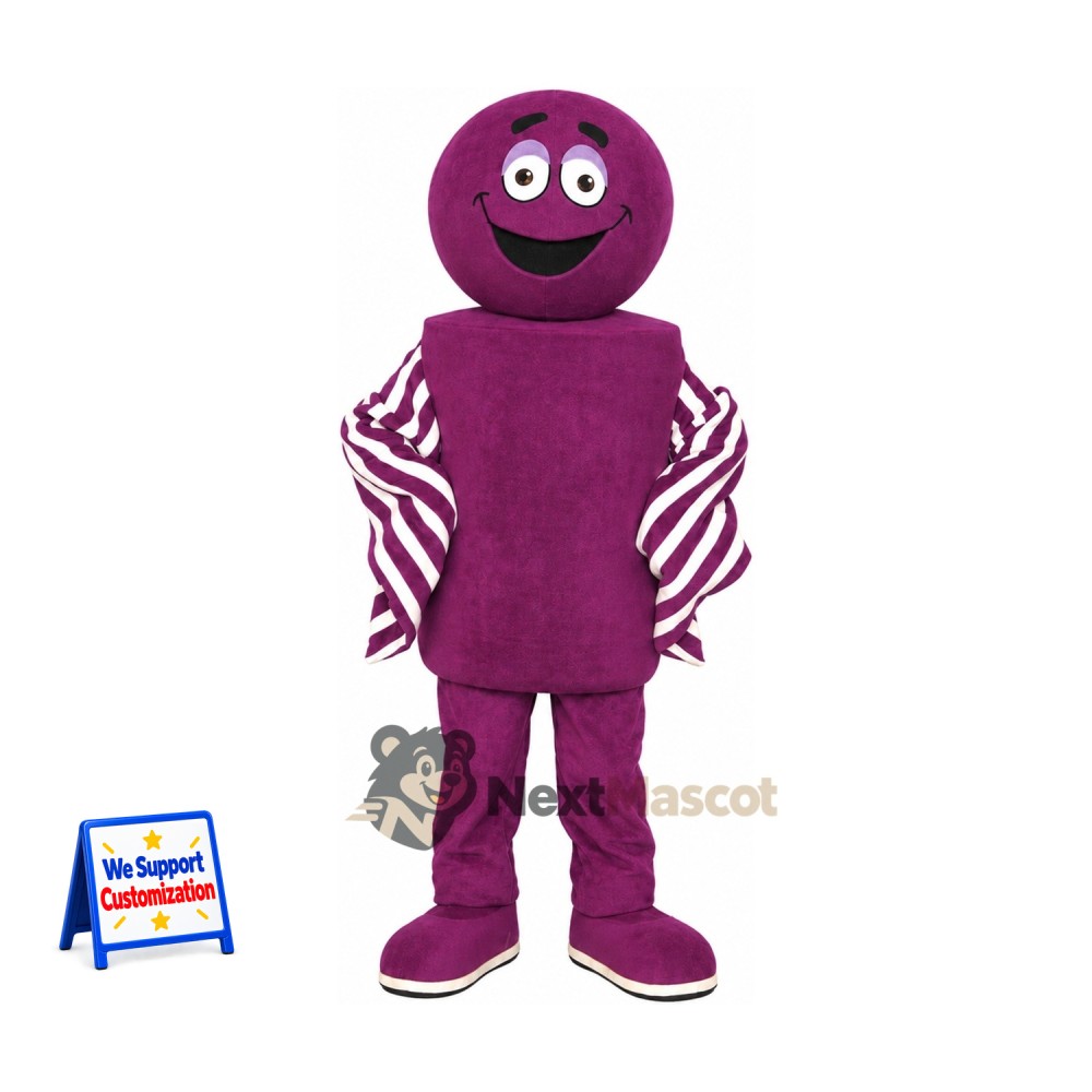 Head Character Mascot Costume - Purple, Round for Parades