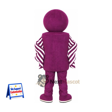 Head Character Mascot Costume - Purple, Round for Parades