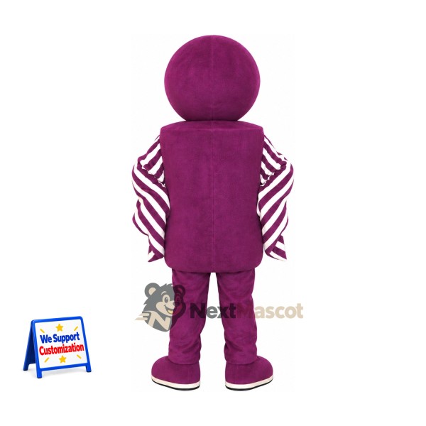 Head Character Mascot Costume - Purple, Round for Parades