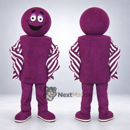 Head Character Mascot Costume - Purple, Round for Parades