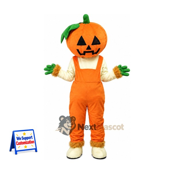 Pumpkin Mascot Costume - Orange Overalls for Food Festivals