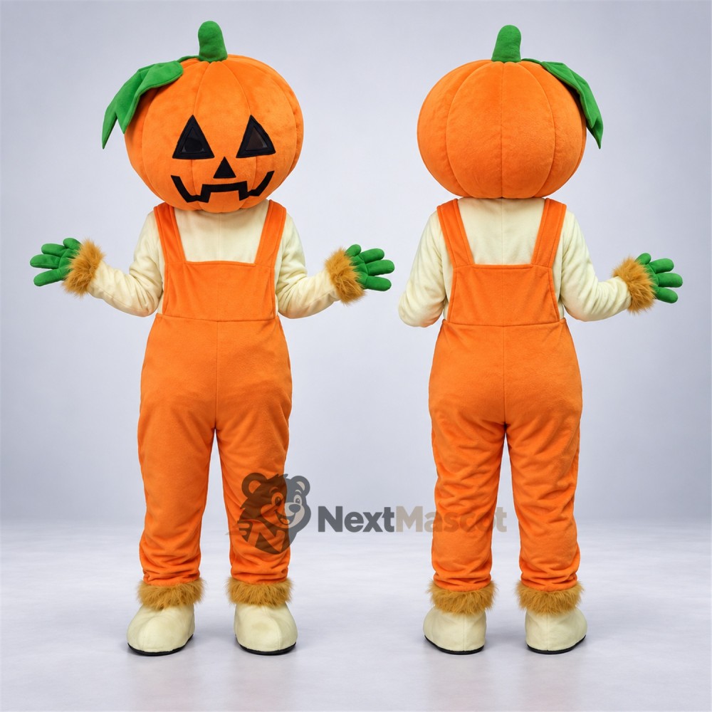 Pumpkin Mascot Costume - Orange Overalls for Food Festivals Pumpkin Mascot Costume - Orange Overalls for Food Festivals