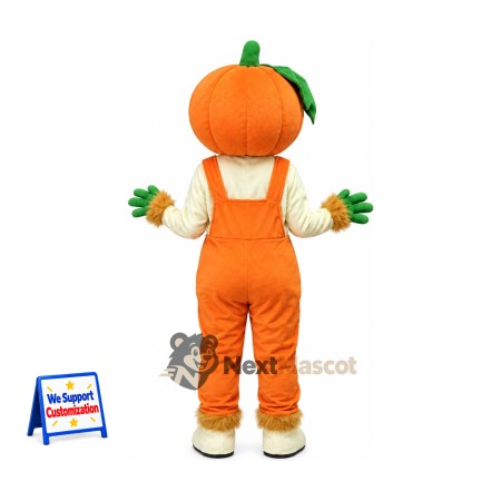 Pumpkin Mascot Costume - Orange Overalls for Food Festivals Pumpkin Mascot Costume - Orange Overalls for Food Festivals