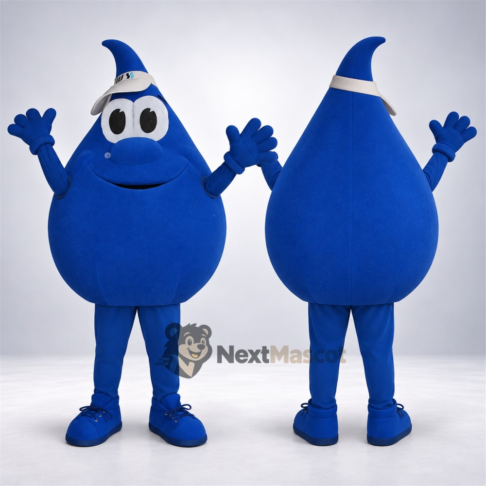 Water Drop Mascot Costume - Blue, Hat Water Drop Mascot Costume - Blue, Hat