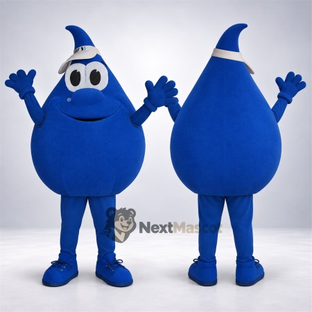 Water Drop Mascot Costume - Blue, Hat Water Drop Mascot Costume - Blue, Hat