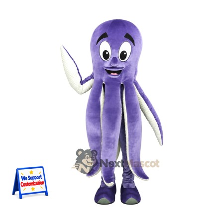 Octopus Mascot Costume - Purple, White Tentacle Tips Octopus Mascot Costume - Purple, White Tentacle Tips