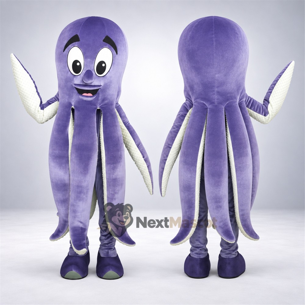 Octopus Mascot Costume - Purple, White Tentacle Tips Octopus Mascot Costume - Purple, White Tentacle Tips