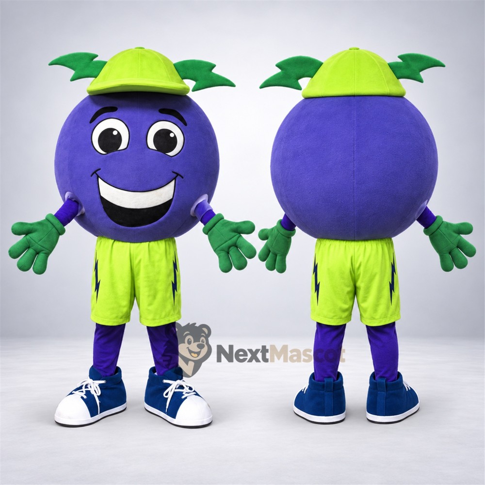 Blueberry Mascot Costume - Green Cap Blueberry Mascot Costume - Green Cap