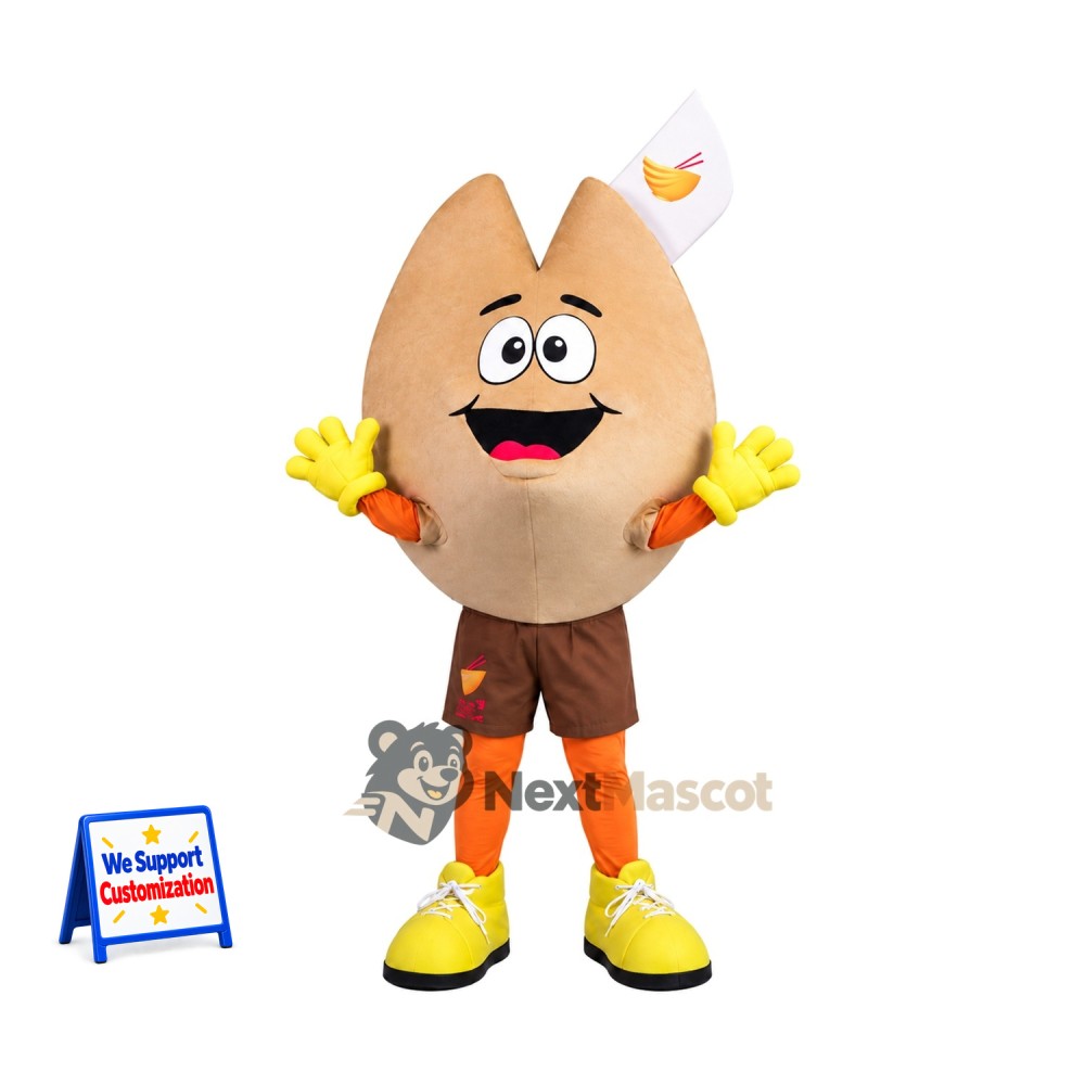 Fortune Cookie Mascot Costume Fortune Cookie Mascot Costume