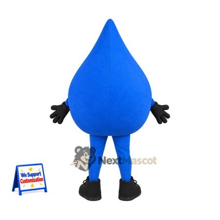 Water Drop Mascot Costume - Blue, Black Gloves Water Drop Mascot Costume - Blue, Black Gloves