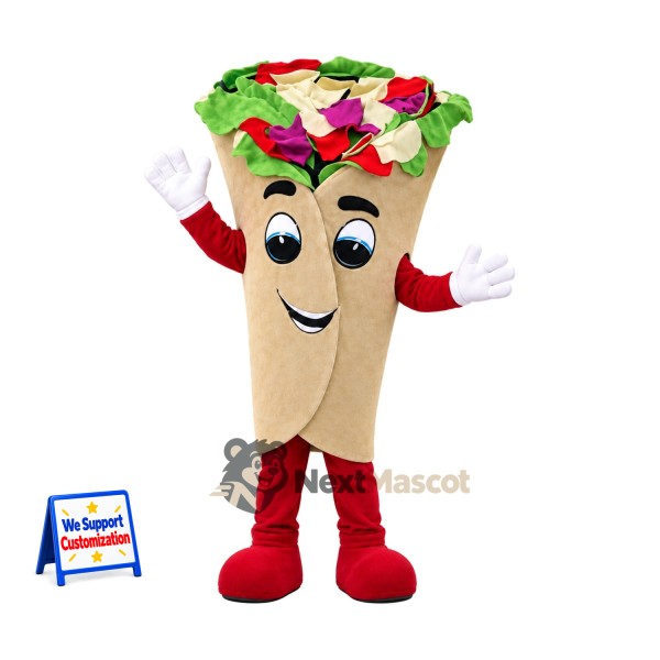 Salad Wrap Mascot Costume - Red Gloves and Boots