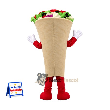 Salad Wrap Mascot Costume - Red Gloves and Boots