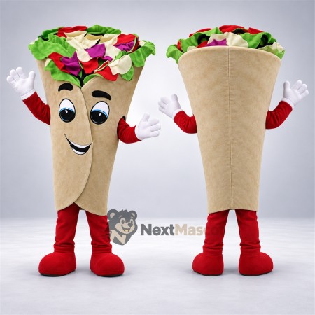 Salad Wrap Mascot Costume - Red Gloves and Boots