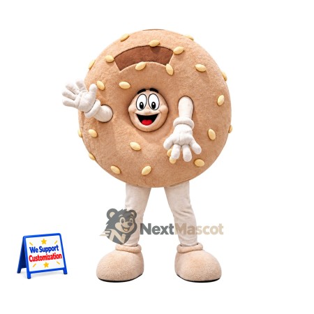 Cookie Mascot Costume - Round, Cream Arms and Legs Cookie Mascot Costume - Round, Cream Arms and Legs