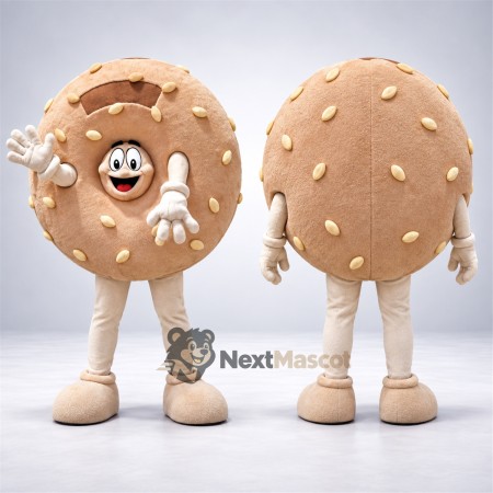 Cookie Mascot Costume - Round, Cream Arms and Legs Cookie Mascot Costume - Round, Cream Arms and Legs