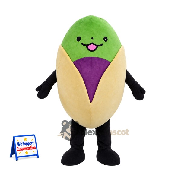Pistachio Mascot Costume - Black Arms and Legs