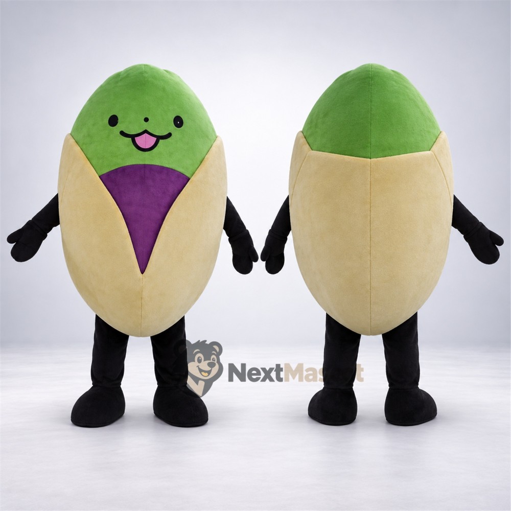 Pistachio Mascot Costume - Black Arms and Legs Pistachio Mascot Costume - Black Arms and Legs