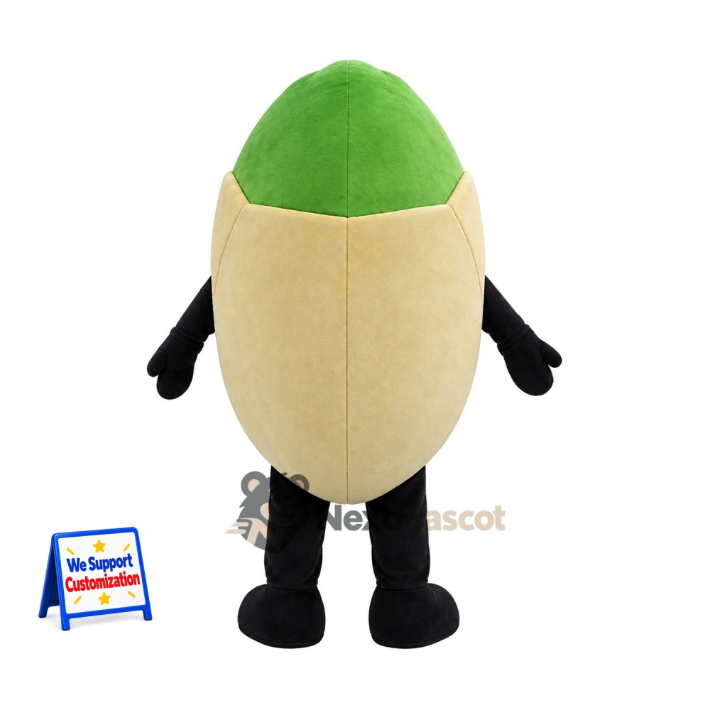 Pistachio Mascot Costume - Black Arms and Legs Pistachio Mascot Costume - Black Arms and Legs