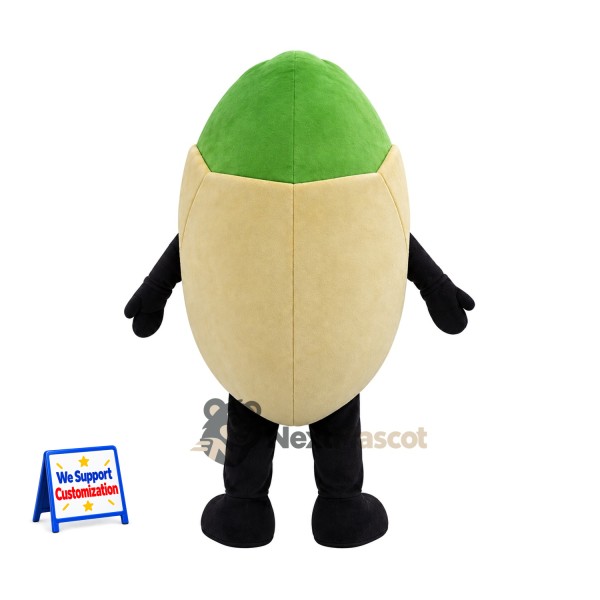 Pistachio Mascot Costume - Black Arms and Legs Pistachio Mascot Costume - Black Arms and Legs