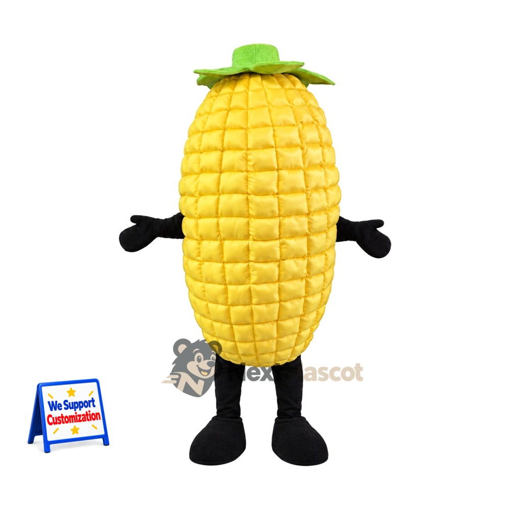 Corn Mascot Costume - Black Arms and Legs for Food Fairs Corn Mascot Costume - Black Arms and Legs for Food Fairs