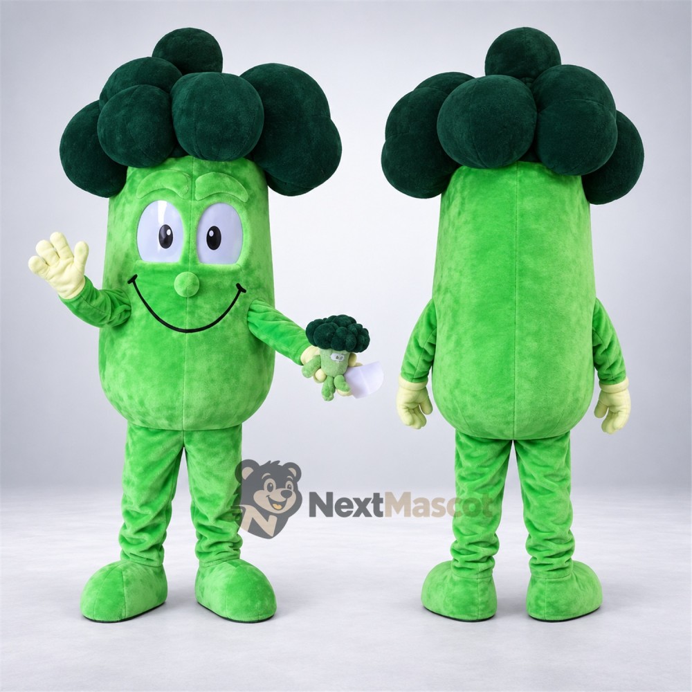 Broccoli Mascot Costume - Yellow Gloves Broccoli Mascot Costume - Yellow Gloves