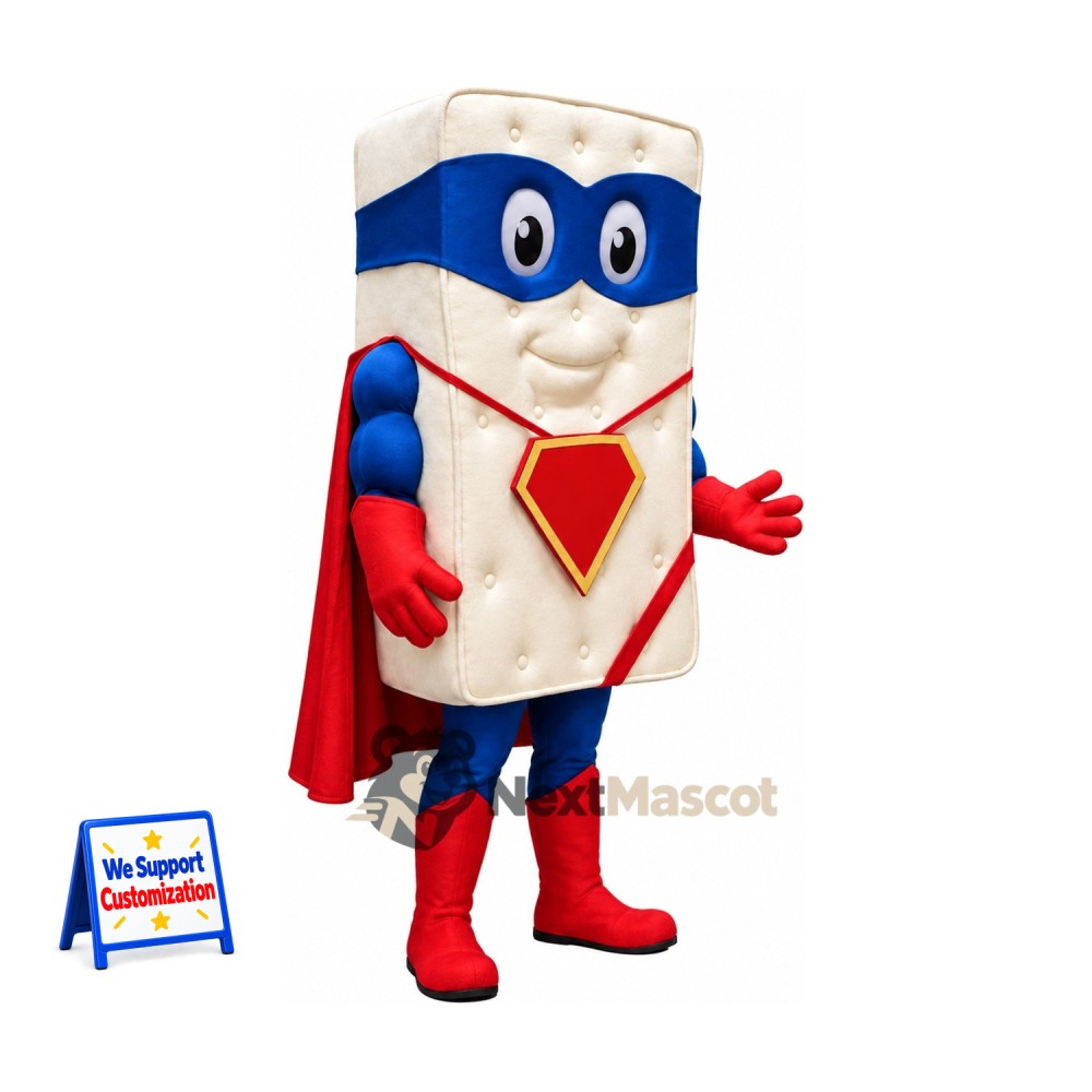 Mattress Mascot Costume - Superhero Style Mattress Mascot Costume - Superhero Style