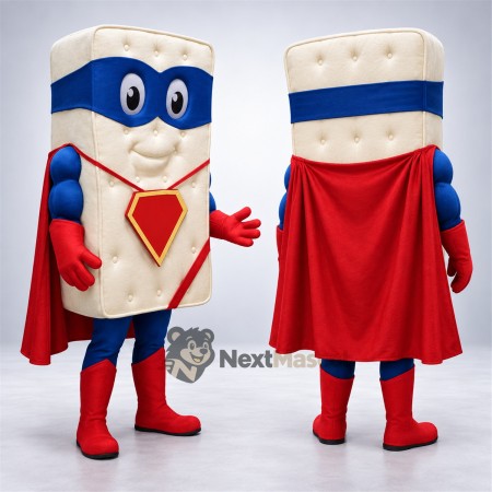 Mattress Mascot Costume - Superhero Style Mattress Mascot Costume - Superhero Style
