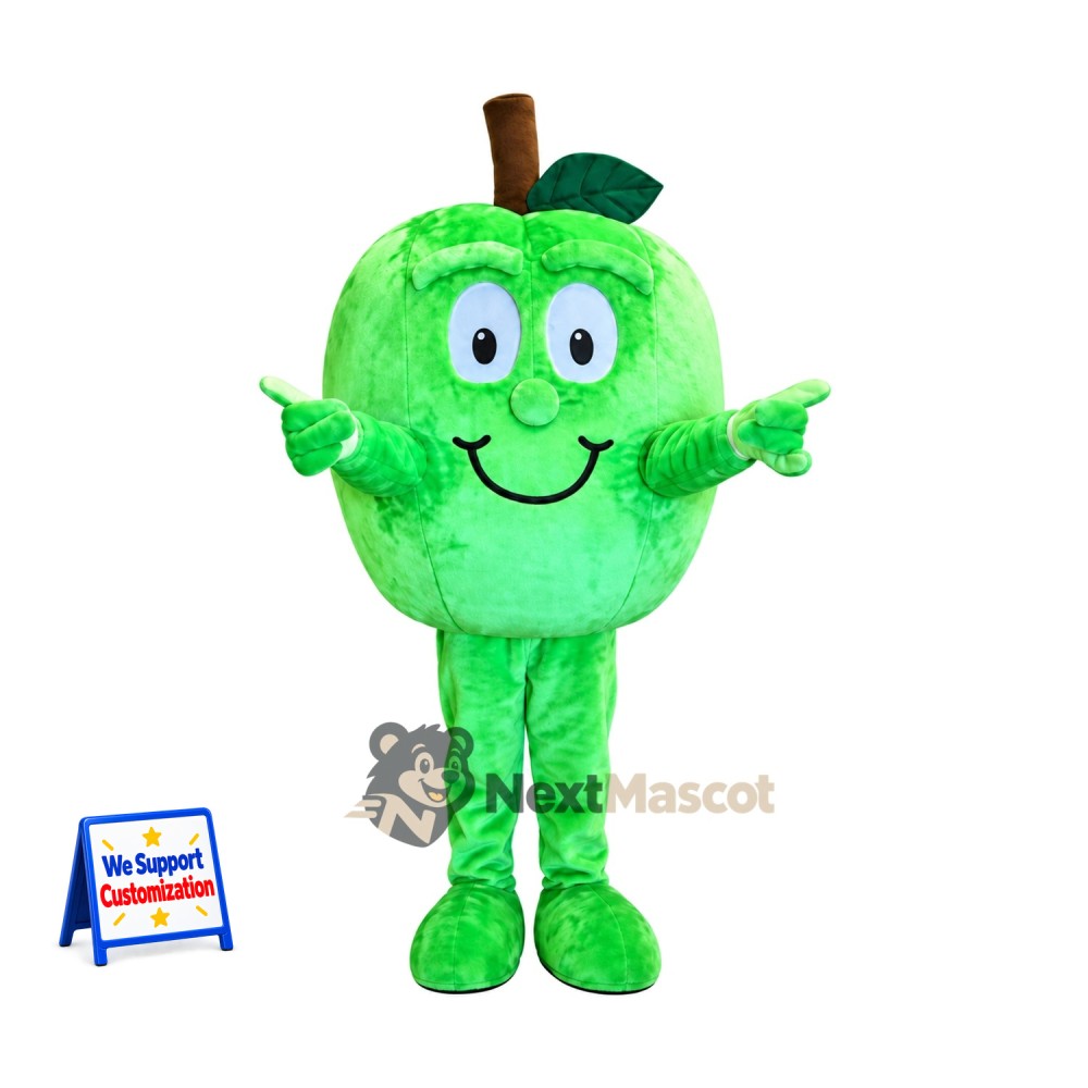 Apple Mascot Costume - Green, Green Arms and Legs Apple Mascot Costume - Green, Green Arms and Legs
