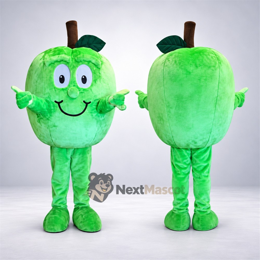 Apple Mascot Costume - Green, Green Arms and Legs Apple Mascot Costume - Green, Green Arms and Legs