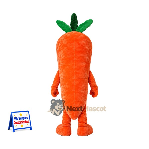 Carrot Mascot Costume - Blue Eyes and Green Leaves Carrot Mascot Costume - Blue Eyes and Green Leaves