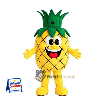 Pineapple Mascot Costume - Black Lattice and Yellow Gloves Pineapple Mascot Costume - Black Lattice and Yellow Gloves