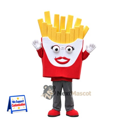 French Fries Mascot Costume - Red Carton, Gray Pants French Fries Mascot Costume - Red Carton, Gray Pants
