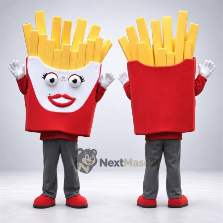 French Fries Mascot Costume - Red Carton, Gray Pants French Fries Mascot Costume - Red Carton, Gray Pants