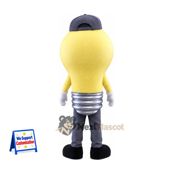 Bulb Mascot Costume - Light, Black Cap Bulb Mascot Costume - Light, Black Cap