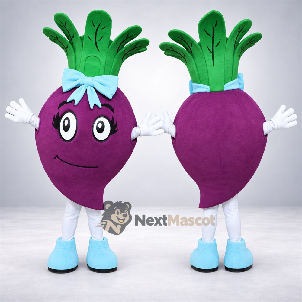 Onion Mascot Costume - Purple, White Gloves and Blue Shoes Onion Mascot Costume - Purple, White Gloves and Blue Shoes