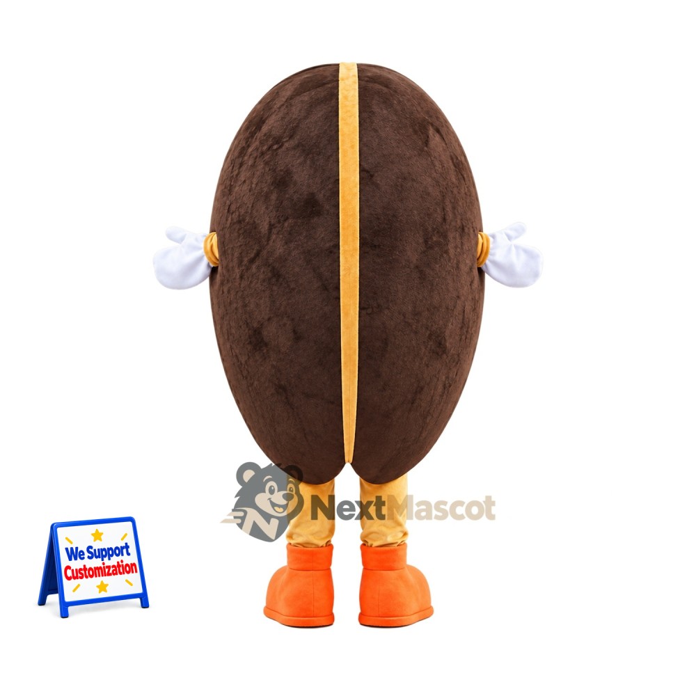 Coffee Bean Mascot Costume - Orange Legs for Food Festivals Coffee Bean Mascot Costume - Orange Legs for Food Festivals