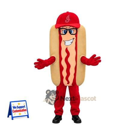 Hot Dog Mascot Costume - Red Cap and Black Shoes Hot Dog Mascot Costume - Red Cap and Black Shoes