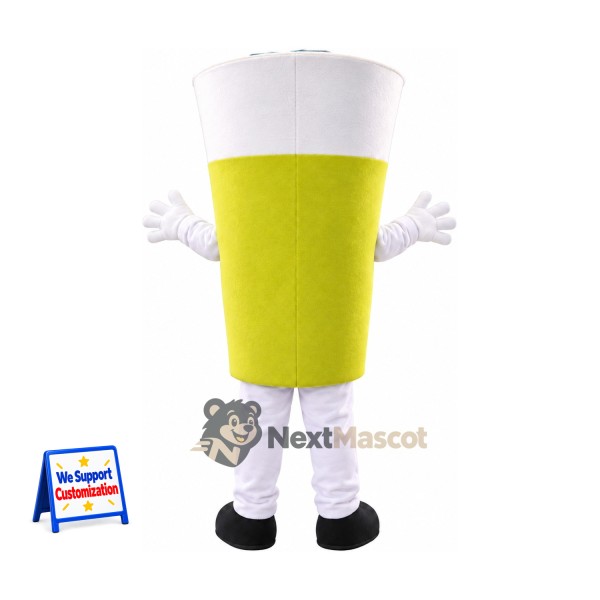 Drink Cup Mascot Costume - Yellow Drink Cup Mascot Costume - Yellow