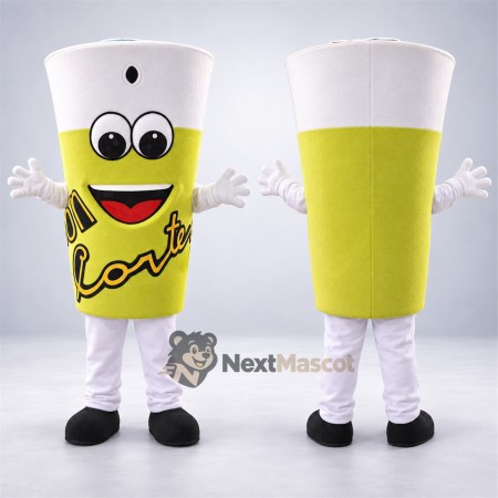 Drink Cup Mascot Costume - Yellow Drink Cup Mascot Costume - Yellow