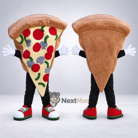 Pizza Slice Mascot Costume - Red and Green Sneakers Pizza Slice Mascot Costume - Red and Green Sneakers