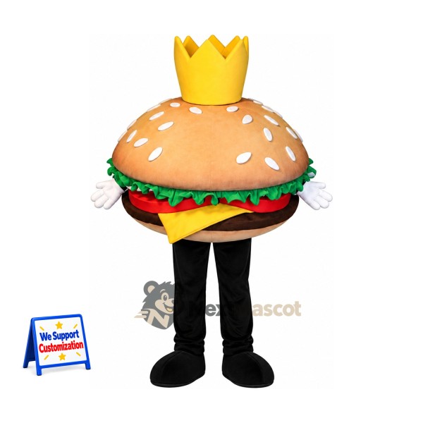Burger Mascot Costume - Crown for Food Fairs