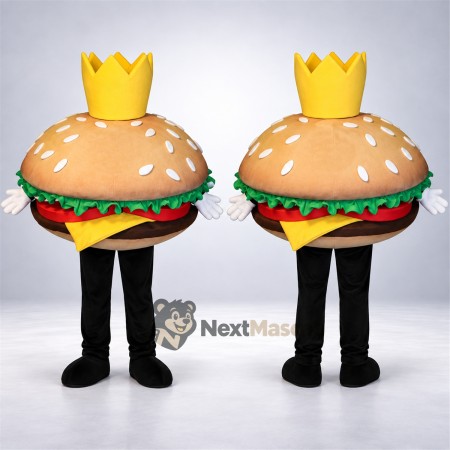 Burger Mascot Costume - Crown for Food Fairs Burger Mascot Costume - Crown for Food Fairs