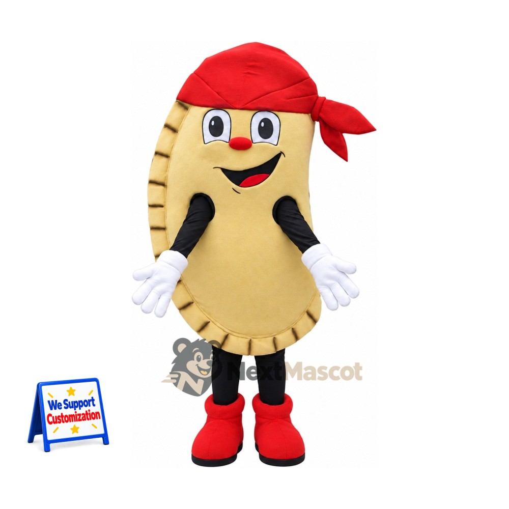 Empanada Mascot Costume - Red Bandana Empanada Mascot Costume - Red Bandana